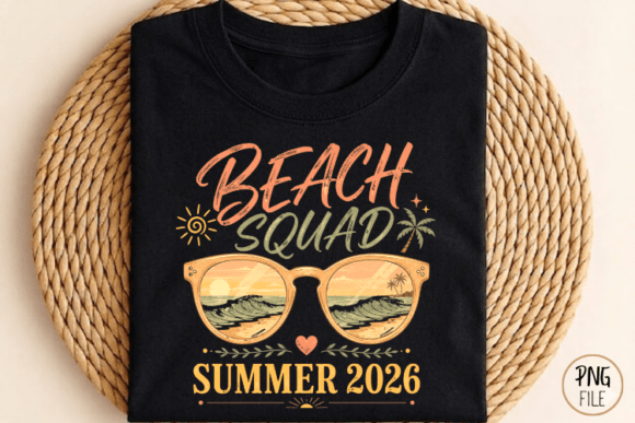 Beach Squad Summer 2026 Sunset PNG