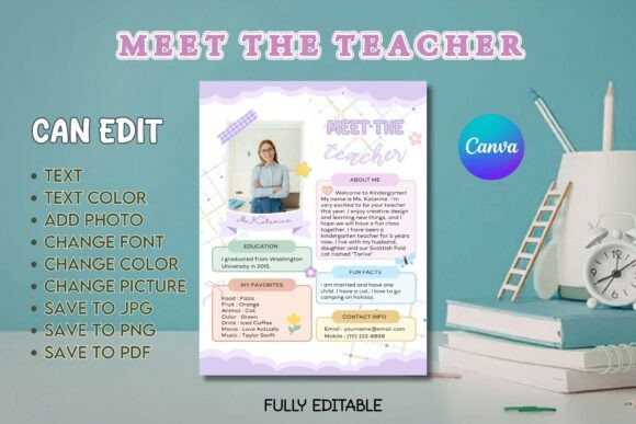 Create a Warm Welcome with This Pastel Meet the Teacher Canva Template